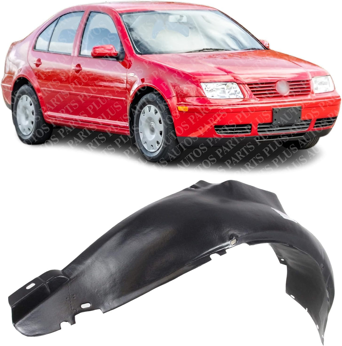Front Fender Liner Right Passenger Side Direct Replacement Compatible With 1993-1999 Volkswagen Jetta/Golf VW1249102 1H0809962