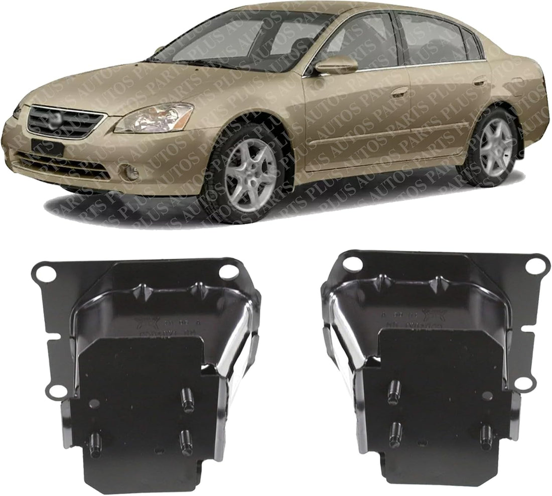Set Of 2 Front Bumper Mounting Stay Brackets Steel Left Driver & Right Passenger Side Direct Replacement Compatible With 2002-2004 Nissan Altima NI1066124 NI1067124