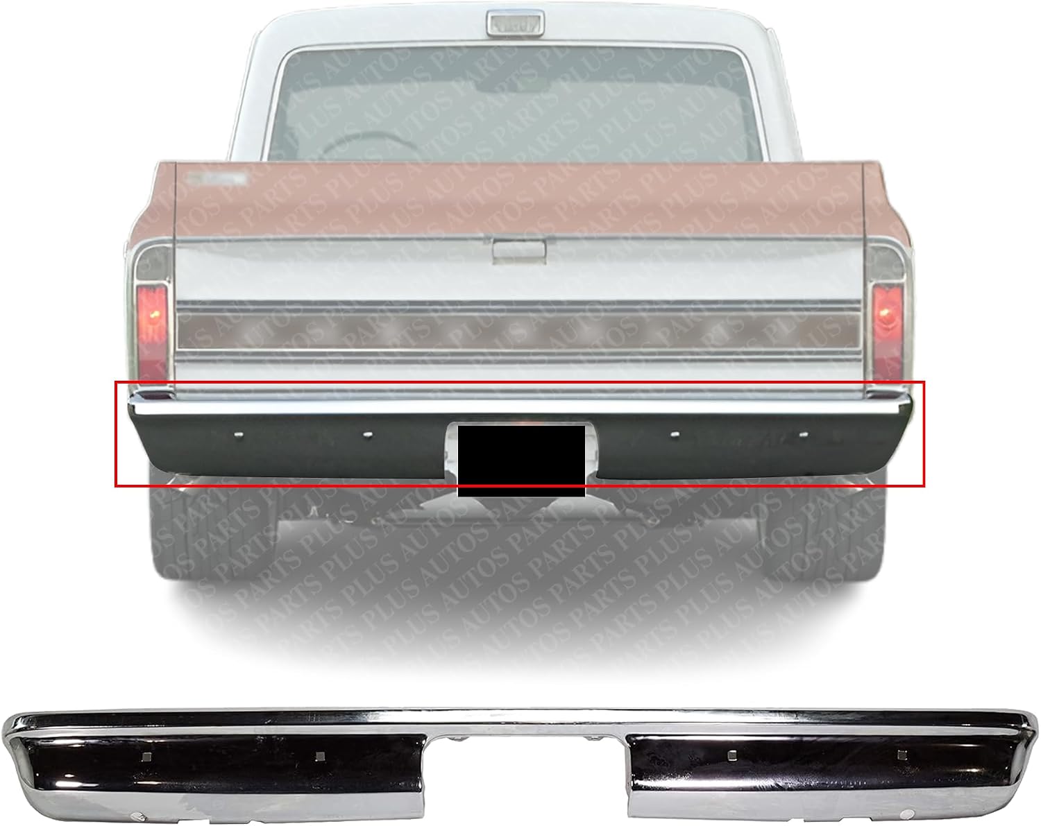 Rear Bumper Fleetside Chrome Steel Direct Replacement Compatible With 1967-1972 Chevrolet/GMC C-K Series GM1102390 3885614