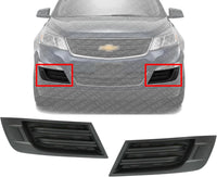 Set Of 2 Front Fog Light Covers Textured Plastic Left Driver & Right Passenger Side Direct Replacement Compatible With 2013-2017 Chevrolet Traverse GM1039151 GM1038151