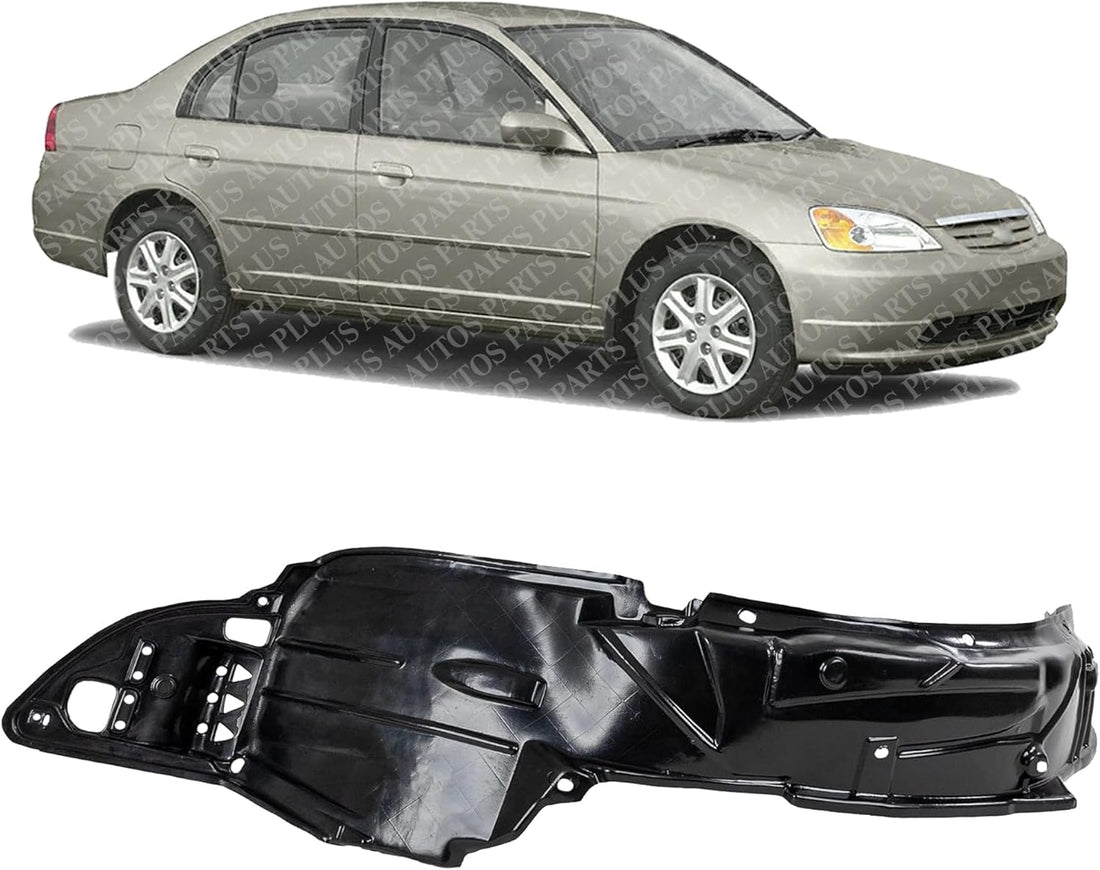 Front Fender Liner Right Passenger Side Direct Replacement Compatible With 2001-2003 Honda Civic HO1249109 74101S5A000