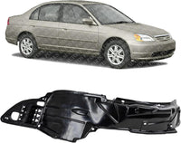 Front Fender Liner Right Passenger Side Direct Replacement Compatible With 2001-2003 Honda Civic HO1249109 74101S5A000
