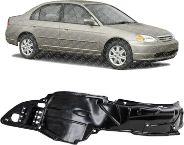 Front Fender Liner Right Passenger Side Direct Replacement Compatible With 2001-2003 Honda Civic HO1249109 74101S5A000