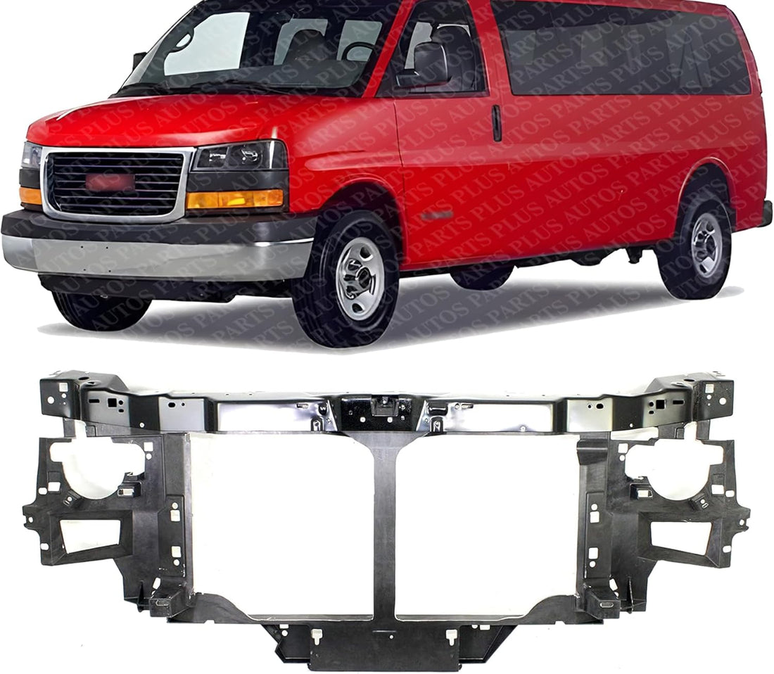 Front Radiator Support Assembly With Composite Headlight Type Direct Replacement Compatible With 2003-2021 Chevrolet Express/Savana Van GM1225216 84536721 84142957