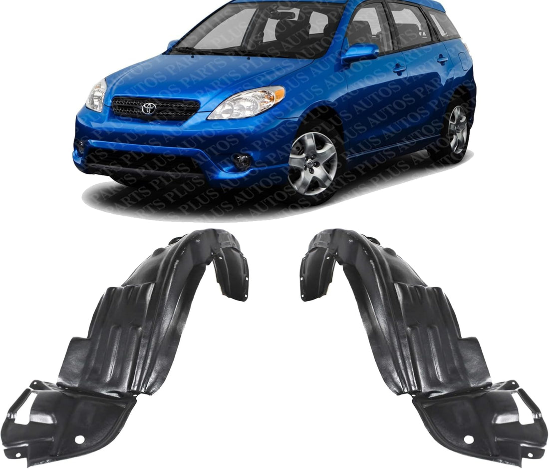Set Of 2 Front Fender Liner Plastic Left Driver & Right Passenger Side Direct Replacement Compatible With 2003-2008 Toyota Matrix TO1248123 TO1249123 5387502100 5387602110