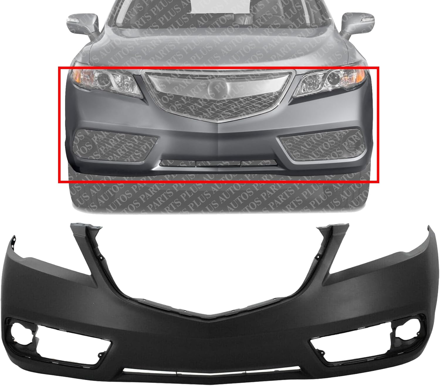 AUTOS PARTS PLUS Front Bumper Cover Primed Direct Replacement Compatible With 2013-2015 Acura RDX AC1000179 04711TX4A90ZZ