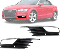 Set Of 2 Front Fog Light Molding Textured Plastic Right Passenger & Left Driver Side Direct Replacement Compatible With 2015-2016 Audi A3 AU1039129 AU1038129 8V5807682A9B9