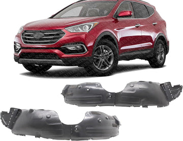 Set Of 2 Front Fender Liner Plastic Left Driver & Right Passenger Side Direct Replacement Compatible With 2017-2018 Hyundai Santa Fe HY1249171 HY1248171 868124Z500 868114Z500