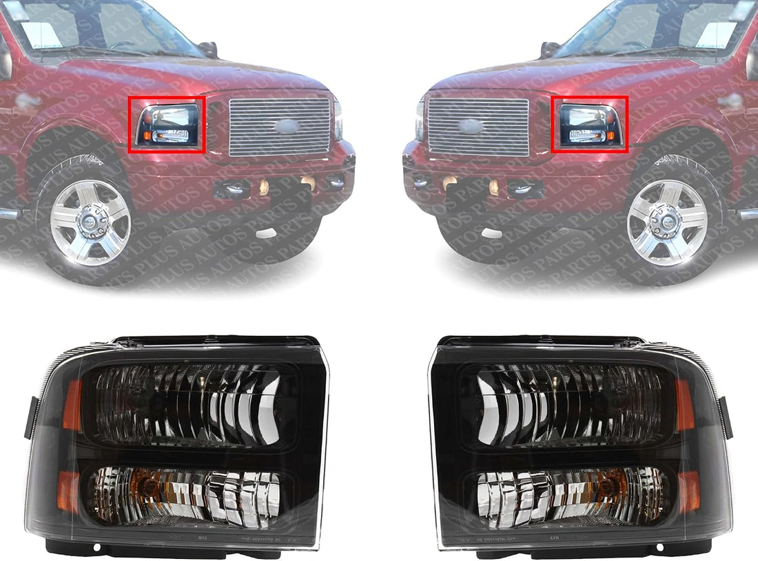 Set Of 2 Front Headlight Assembly Right Passenger & Left Driver Side Direct Replacement Compatible With 2005-2007 Ford F-Series Super Duty FO2502224 FO2503224 6C3Z13008DB 6C3Z13008CB