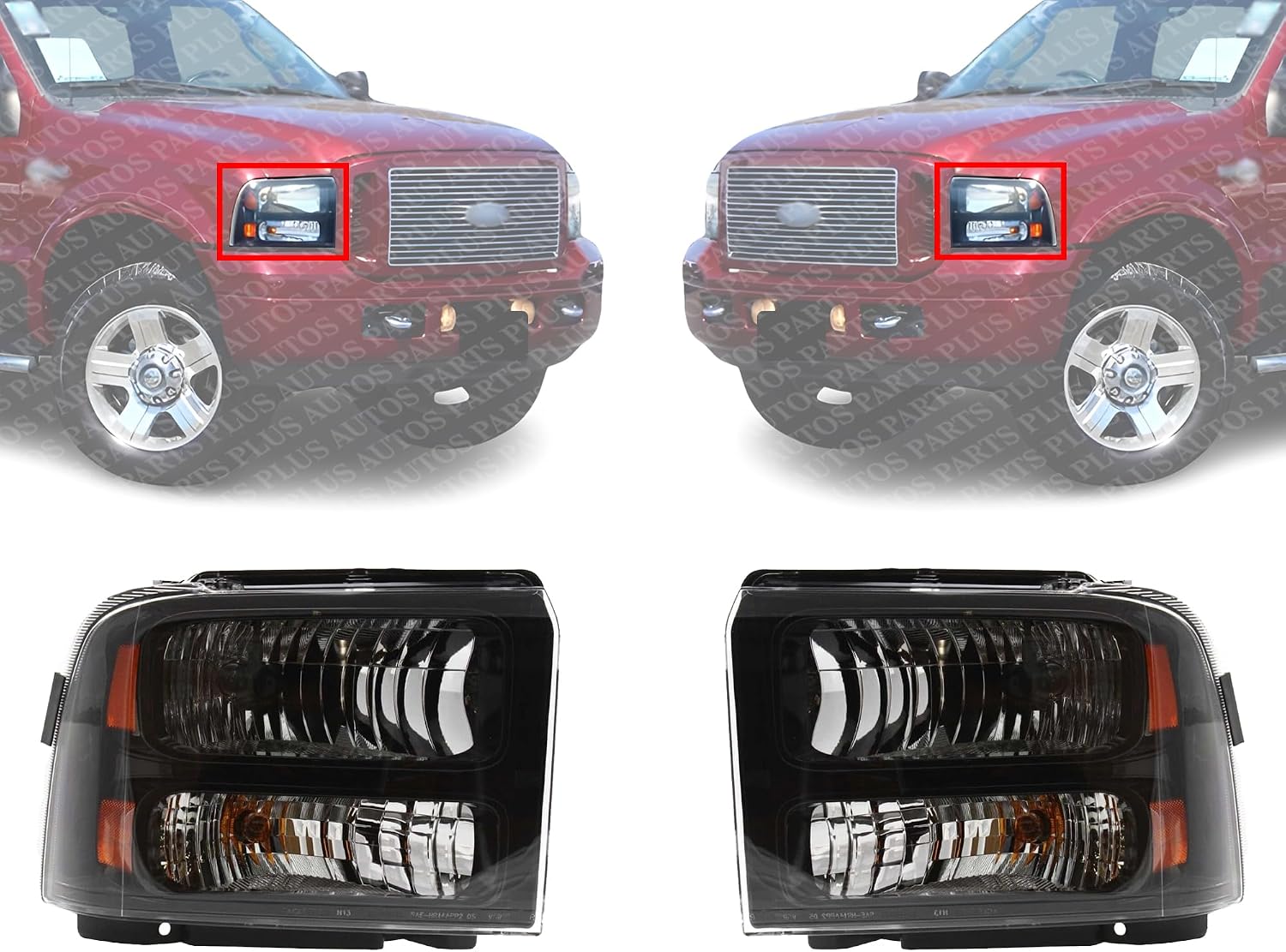 Set Of 2 Front Headlight Assembly Right Passenger & Left Driver Side Direct Replacement Compatible With 2005-2007 Ford F-Series Super Duty FO2502224 FO2503224 6C3Z13008DB 6C3Z13008CB