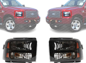Set Of 2 Front Headlight Assembly Right Passenger & Left Driver Side Direct Replacement Compatible With 2005-2007 Ford F-Series Super Duty FO2502224 FO2503224 6C3Z13008DB 6C3Z13008CB