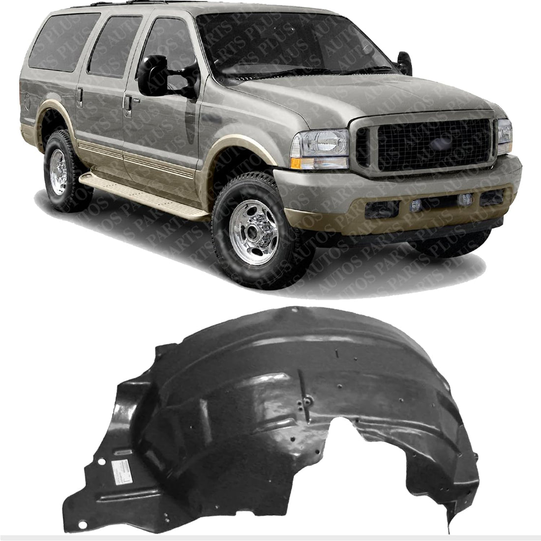 Front Fender Liner Right Passenger Side Direct Replacement Compatible With 1999-2007 Ford F-Series Super Duty FO1247108 4C3Z16054AA
