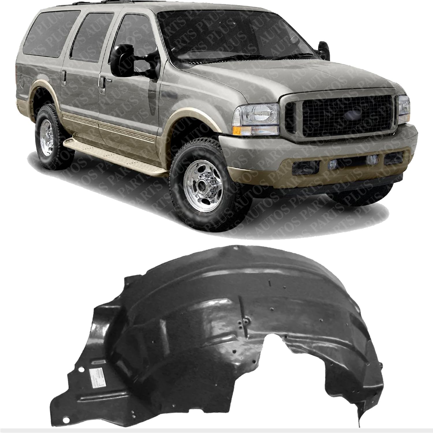 Front Fender Liner Right Passenger Side Direct Replacement Compatible With 1999-2007 Ford F-Series Super Duty FO1247108 4C3Z16054AA