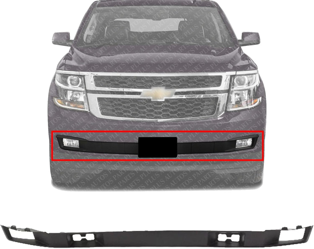 Front Bumper Face Bar Lower Trim Molding Textured With Tow Hook Holes Direct Replacement Compatible With 2015-2020 Chevrolet Suburban/Tahoe GM1044136 23243961 22936496