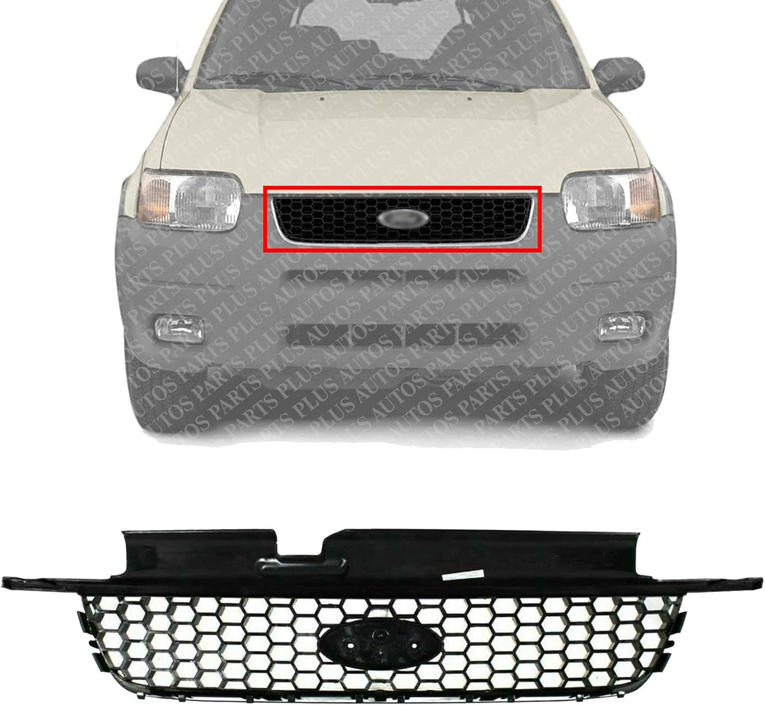 AUTOS PARTS PLUS Front Grille Primed Shell And Insert Direct Replacement Compatible With 2001-2004 Ford Escape FO1200389 YL8Z17B968AA