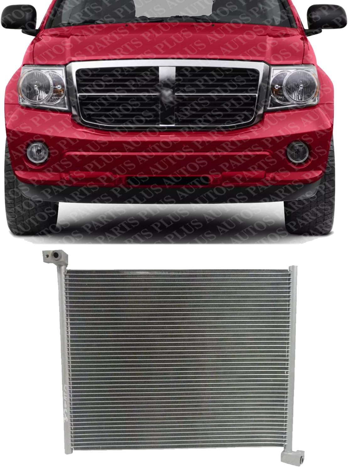 Front A/C Condenser Aluminum Core Direct Replacement Compatible With 2004-2009 Dodge Durango / 2007-2009 Chrysler Aspen CH3030211 55056165AA