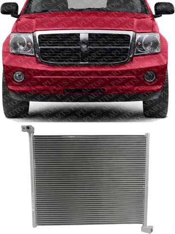 Front A/C Condenser Aluminum Core Direct Replacement Compatible With 2004-2009 Dodge Durango / 2007-2009 Chrysler Aspen CH3030211 55056165AA