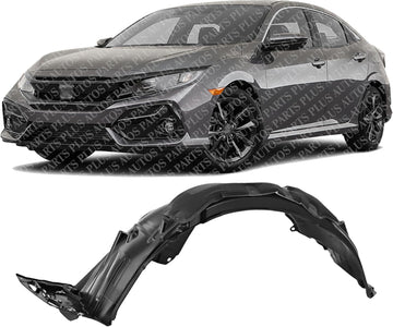 Front Fender Liner Left Driver Side Direct Replacement Compatible With 2020-2021 Honda Civic HO1248196 74151TGGA20