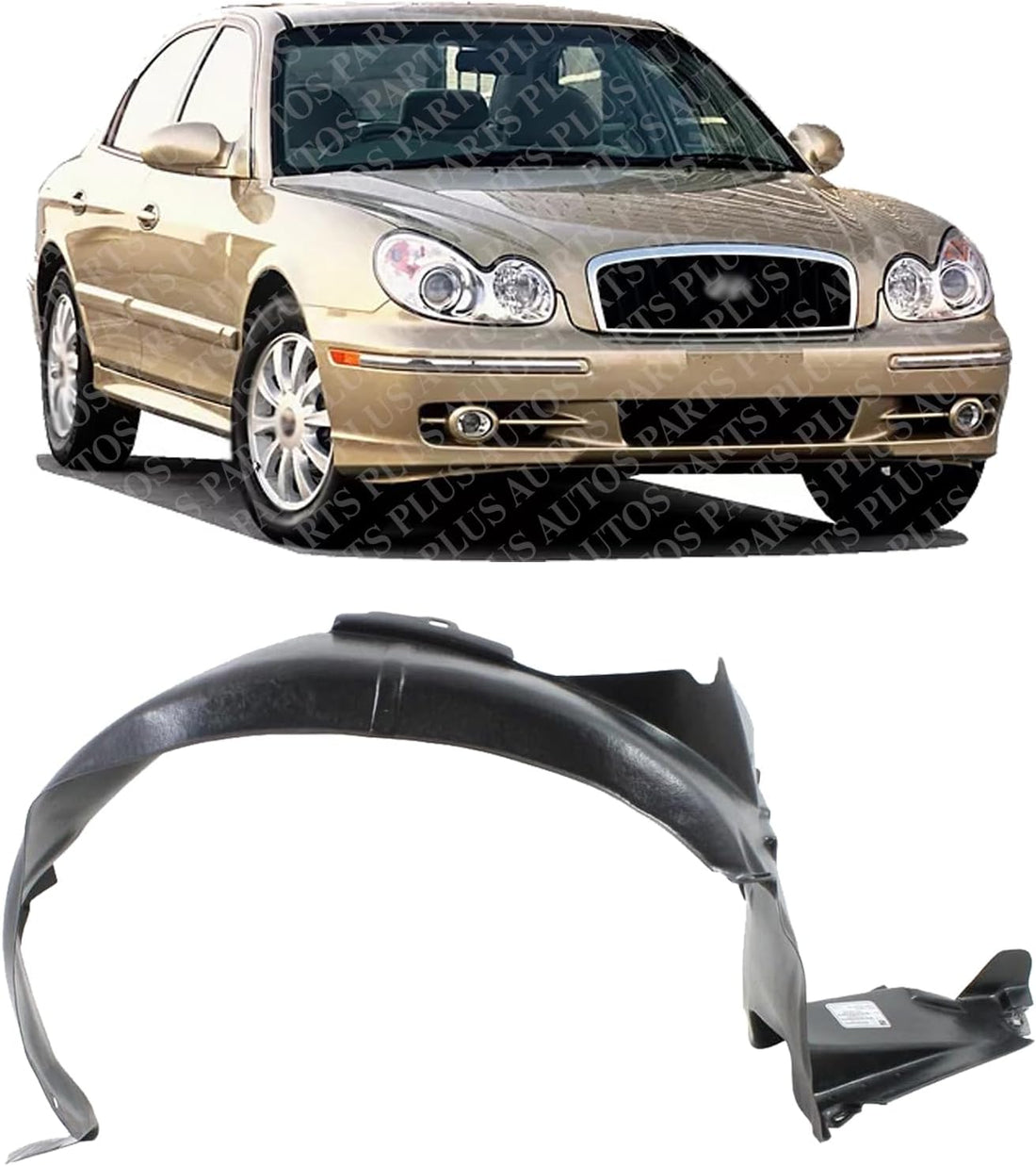 Front Fender Liner Right Passenger Side Direct Replacement Compatible With 1999-2001 Hyundai Sonata HY1249109 8681238000