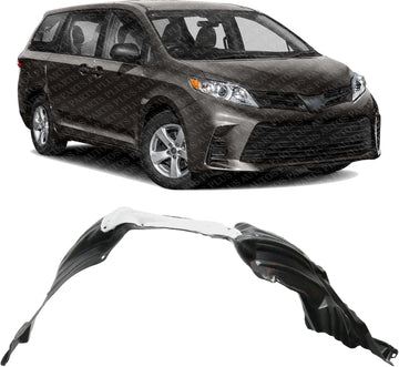 Front Fender Liner Vacuum Form Plastic Right Passenger Side Direct Replacement Compatible With 2011-2020 Toyota Sienna TO1249167 TO1249204 TO1249230 5380508020 5380508040 53805080