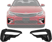 Set Of 2 Front Fog Light Molding Textured Air Inlet Finisher Right Passenger & Left Driver Side Direct Replacement Compatible With 2019-2020 Kia Optima KI1039132 KI1038132 86594D5500