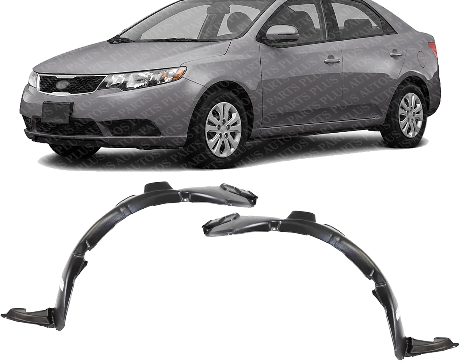 Set Of 2 Front Fender Liner Right Passenger & Left Driver Side Direct Replacement Compatible With 2010-2013 Kia Forte KI1249113 KI1248113 868121M000 868111M000