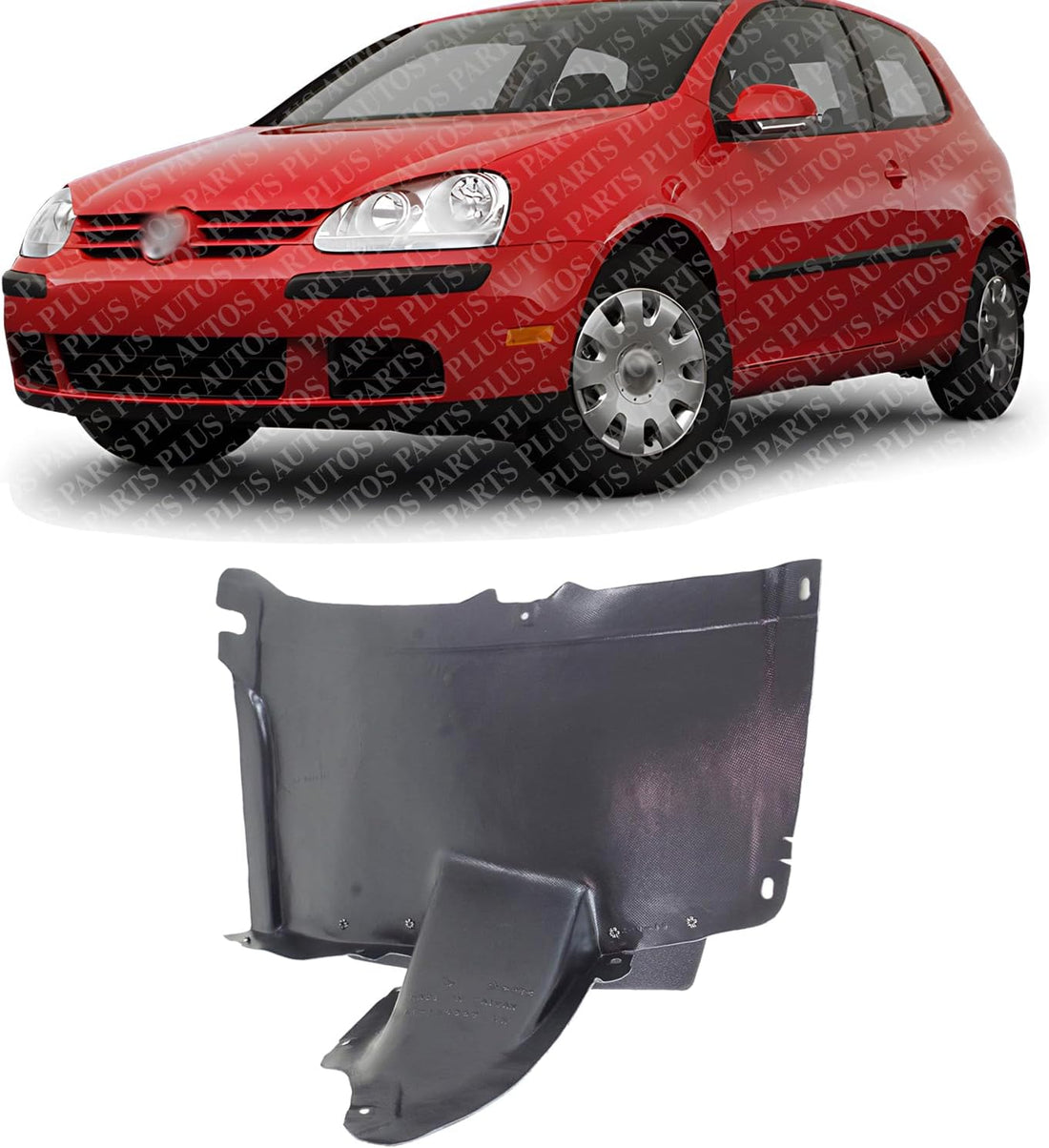 Front Section Fender Liner Left Driver Side Direct Replacement Compatible With 2006-2009 Volkswagen Rabbit VW1250113 1K0805911F