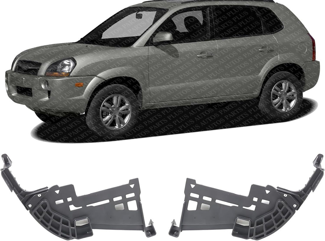 Set Of 2 Front Bumper Face Bar Bracket Left Driver & Right Passenger Side Direct Replacement Compatible With 2005-2009 Hyundai Tucson HY1067111 HY1066111 865942E000 865932E000