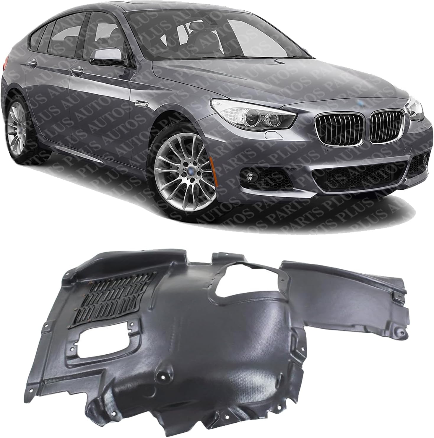 Front Upper Section Fender Liner Plastic Right Passenger Side Direct Replacement Compatible With 2010-2017 BMW 5 Series BM1249133 51717193510