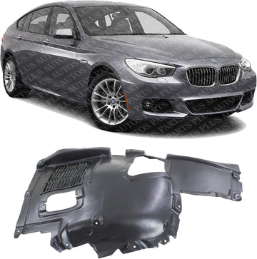 Front Upper Section Fender Liner Plastic Right Passenger Side Direct Replacement Compatible With 2010-2017 BMW 5 Series BM1249133 51717193510