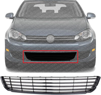 Front Bumper Grille Textured Plastic Direct Replacement Compatible With 2010-2014 Volkswagen Jetta/Golf VW1036139 1K9853677A9B9