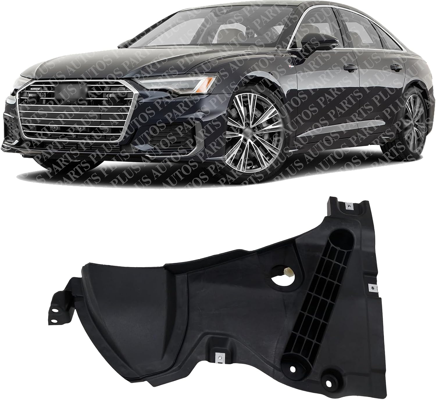 Front Section Fender Liner Left Driver Side Direct Replacement Compatible With 2019-2023 Audi A6 Quattro AU1250111 4K0853887E