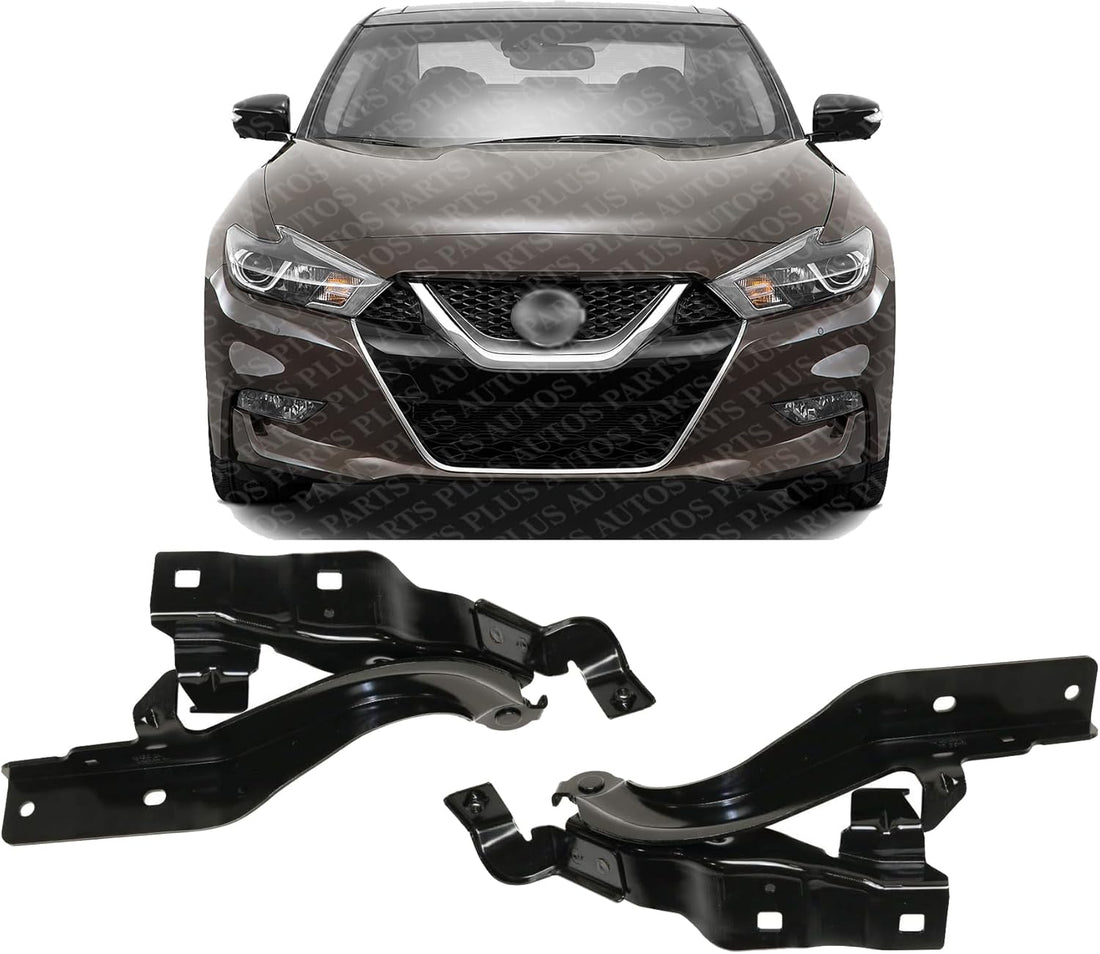 Set of 2 Front Hood Hinge Steel Left Driver & Right Passenger Side Direct Replacement Compatible with 2016-2023 Nissan Maxima NI1236181 NI1236180 654004RA0A 654014RA0A