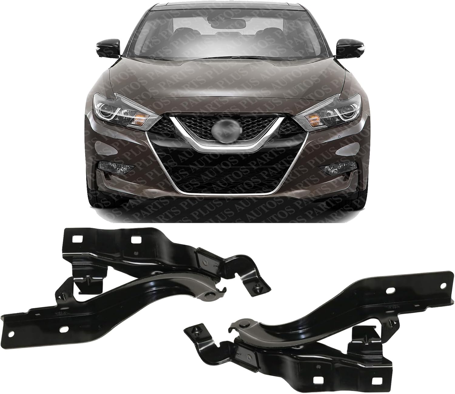 Set of 2 Front Hood Hinge Steel Left Driver & Right Passenger Side Direct Replacement Compatible with 2016-2023 Nissan Maxima NI1236181 NI1236180 654004RA0A 654014RA0A