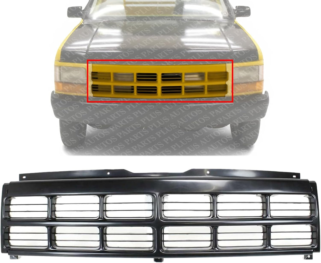Front Grille Primed Shell And Insert Plastic Direct Replacement Compatible With 1991-1996 Dodge Dakota CH1200194 5BB76KX8