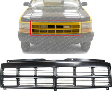 Front Grille Primed Shell And Insert Plastic Direct Replacement Compatible With 1991-1996 Dodge Dakota CH1200194 5BB76KX8