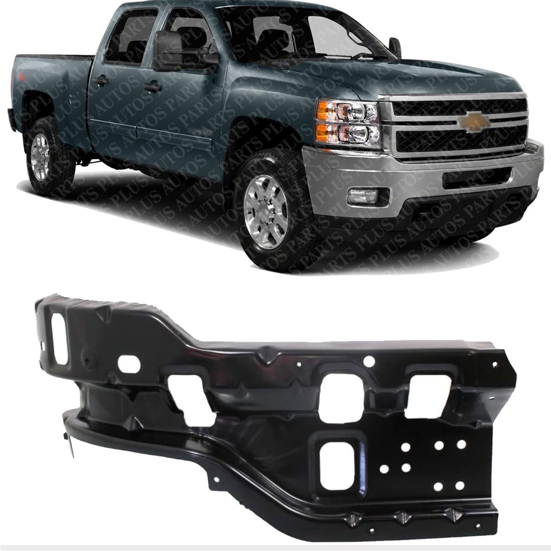 Front Bumper Bracket Steel Left Driver Side Direct Replacement Compatible with 2011-2014 Chevrolet Silverado 2500HD 3500HD GM1067193 25883350