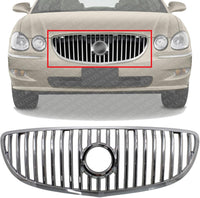 Front Grille Chrome Shell And Insert Plastic Direct Replacement Compatible With 2008-2009 Buick Allure/LaCrosse GM1200618 15889923