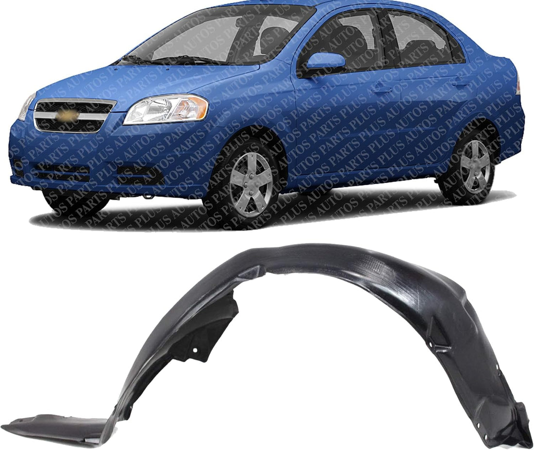 Front Fender Liner Left Driver Side Direct Replacement Compatible With 2007-2011 Chevrolet Aveo GM1250127 96464954