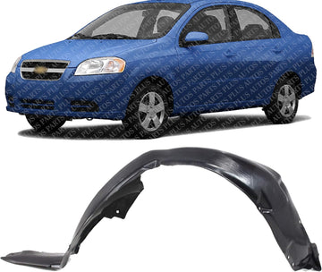 Front Fender Liner Left Driver Side Direct Replacement Compatible With 2007-2011 Chevrolet Aveo GM1250127 96464954
