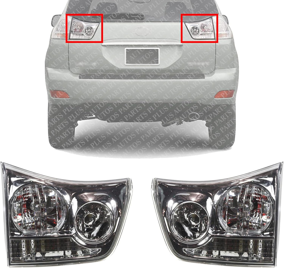 Set OF 2 Tail Lights Inner Assembly Left Driver & Right Passenger Side Direct Replacement Compatible With 2004-2006 Lexus RX330 / 2007-2009 RX350 LX2801119 LX2800119 815800E010