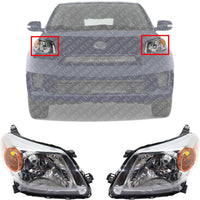 Set Of 2 Front Head Light Assembly Left Driver & Right Passenger Side Direct Replacement Compatible With 2008-2012 Scion xD SC2502103C SC2503103C 8113052890 8117052880