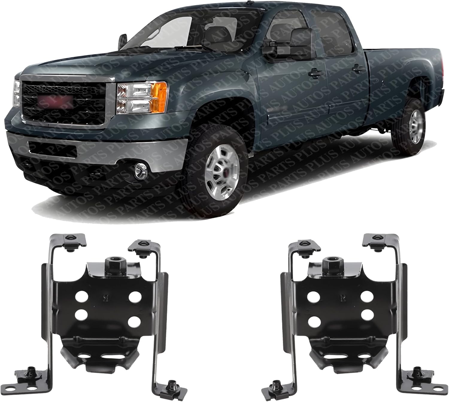 Set Of 2 Front Bumper Inner Bracket Right Passenger & Left Driver Side Direct Replacement Compatible With 2011-2014 GMC Sierra 2500HD 3500HD GM1063102 GM1062102 25832381 25832380
