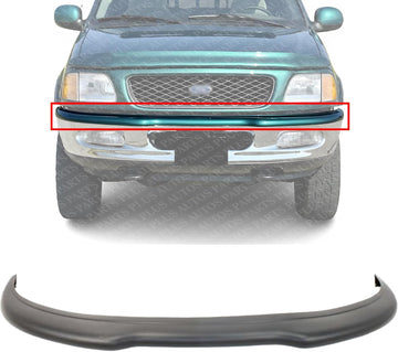 Front Bumper Upper Cover Primed Plastic Direct Replacement Compatible With 1997-1998 Ford F-Series FO1057279 1L3Z17K833AAA