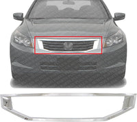Front Grille Molding Chrome Direct Replacement Compatible With 2008-2010 Honda Accord HO1210123 71122TE0A01