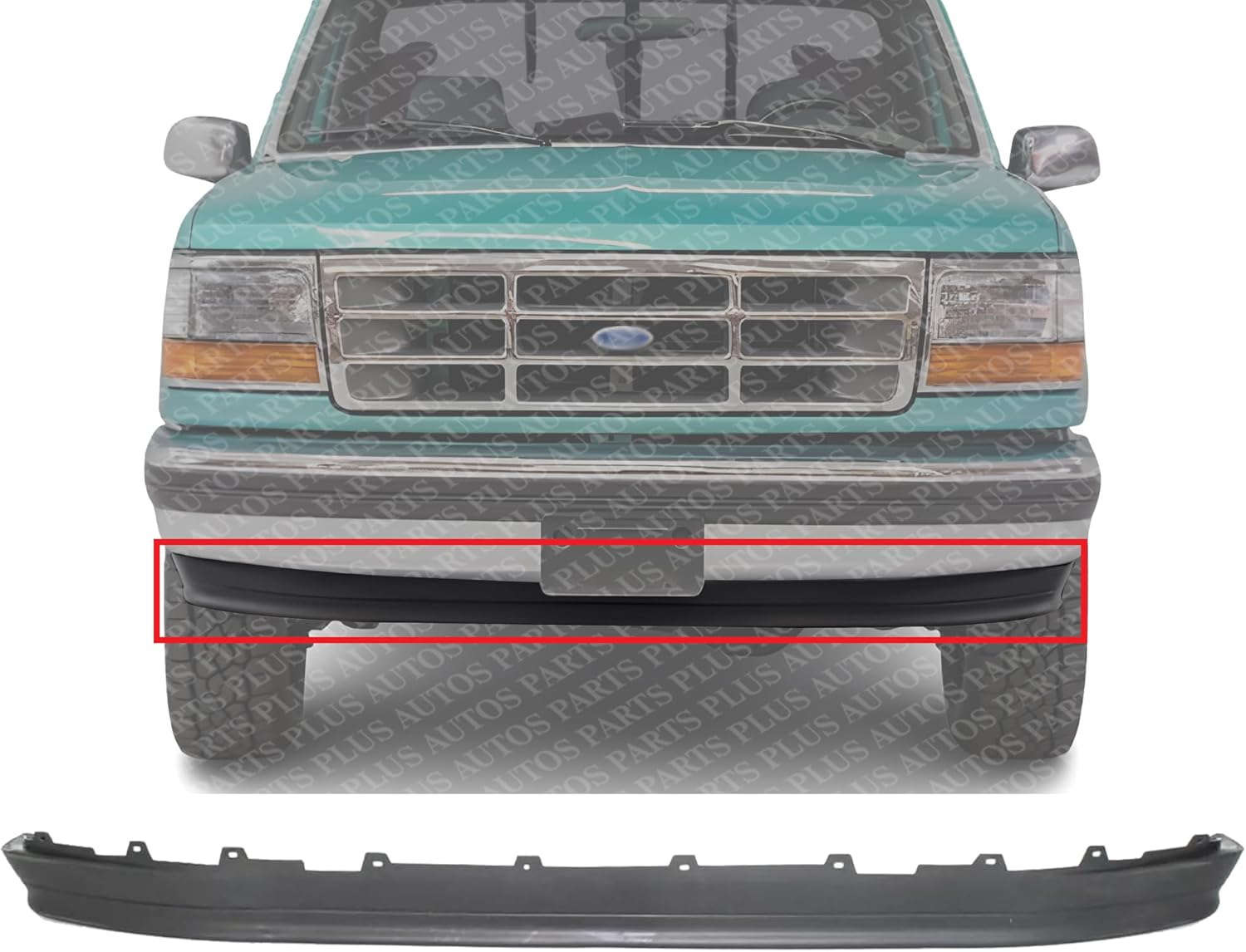Front Lower Valance Panel Textured Direct Replacement Compatible with 1992-1996 Ford F-Series FO1095154 F2TZ17626A