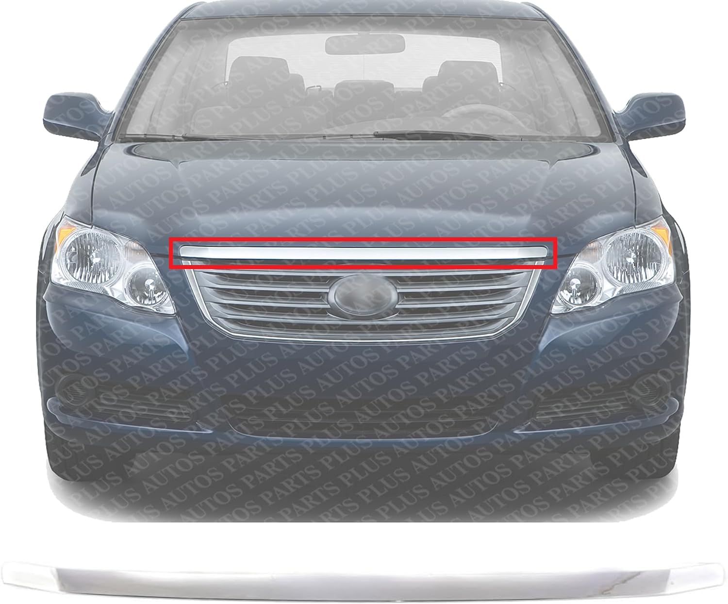 Front Hood Molding Chrome Plastic Direct Replacement Compatible with 2005-2010 Toyota Avalon TO1235100 75770AC010