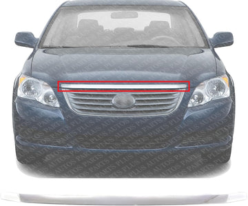Front Hood Molding Chrome Plastic Direct Replacement Compatible with 2005-2010 Toyota Avalon TO1235100 75770AC010