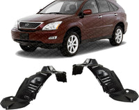 Set Of 2 Front Fender Liner Plastic Left Driver & Right Passenger Side Direct Replacement Compatible With 2004-2006 Lexus RX330 / 2007-2009 RX350 LX1249101 LX1248101