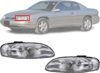 Set Of 2 Front Head Light Composite Assembly Halogen Left Driver & Right Passenger Side Direct Replacement Compatible With 1995-2001 Chevrolet Lumina GM2503139 GM2502139 10420376